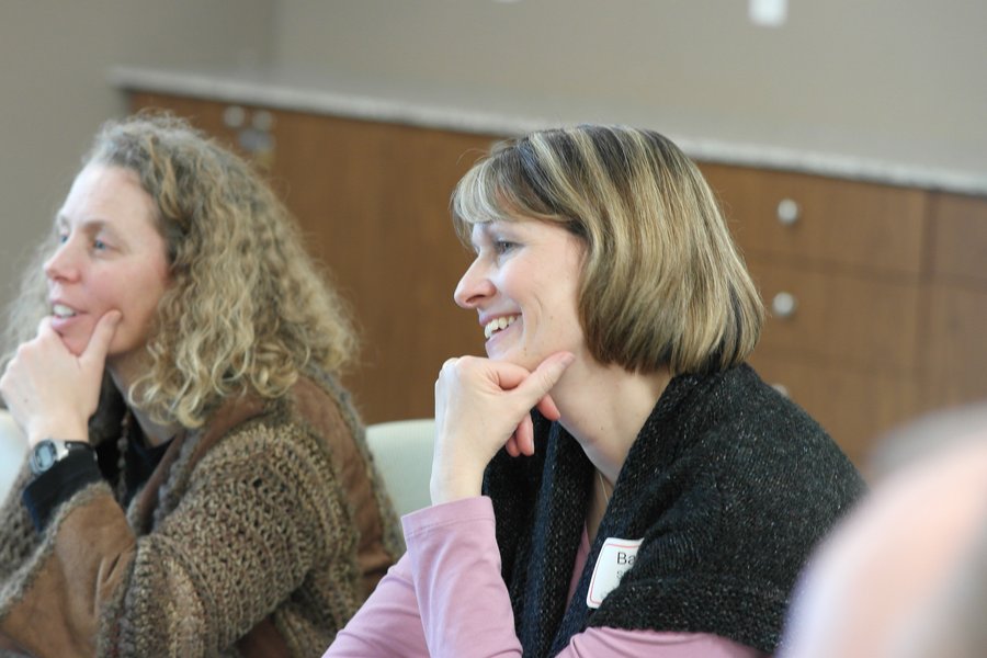 Adoptive parents attending the Korean tea culture session