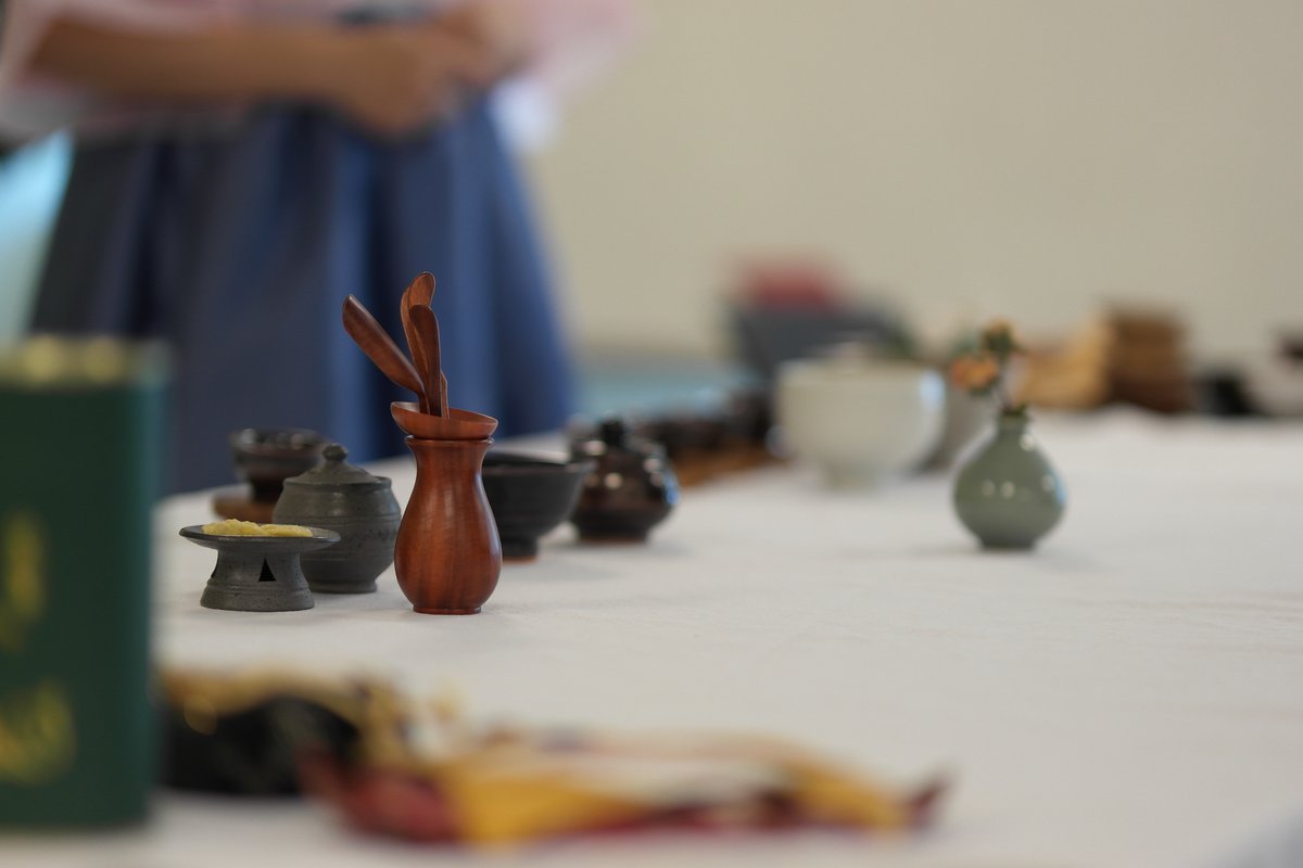 A traditional Korean tea ceremony setting